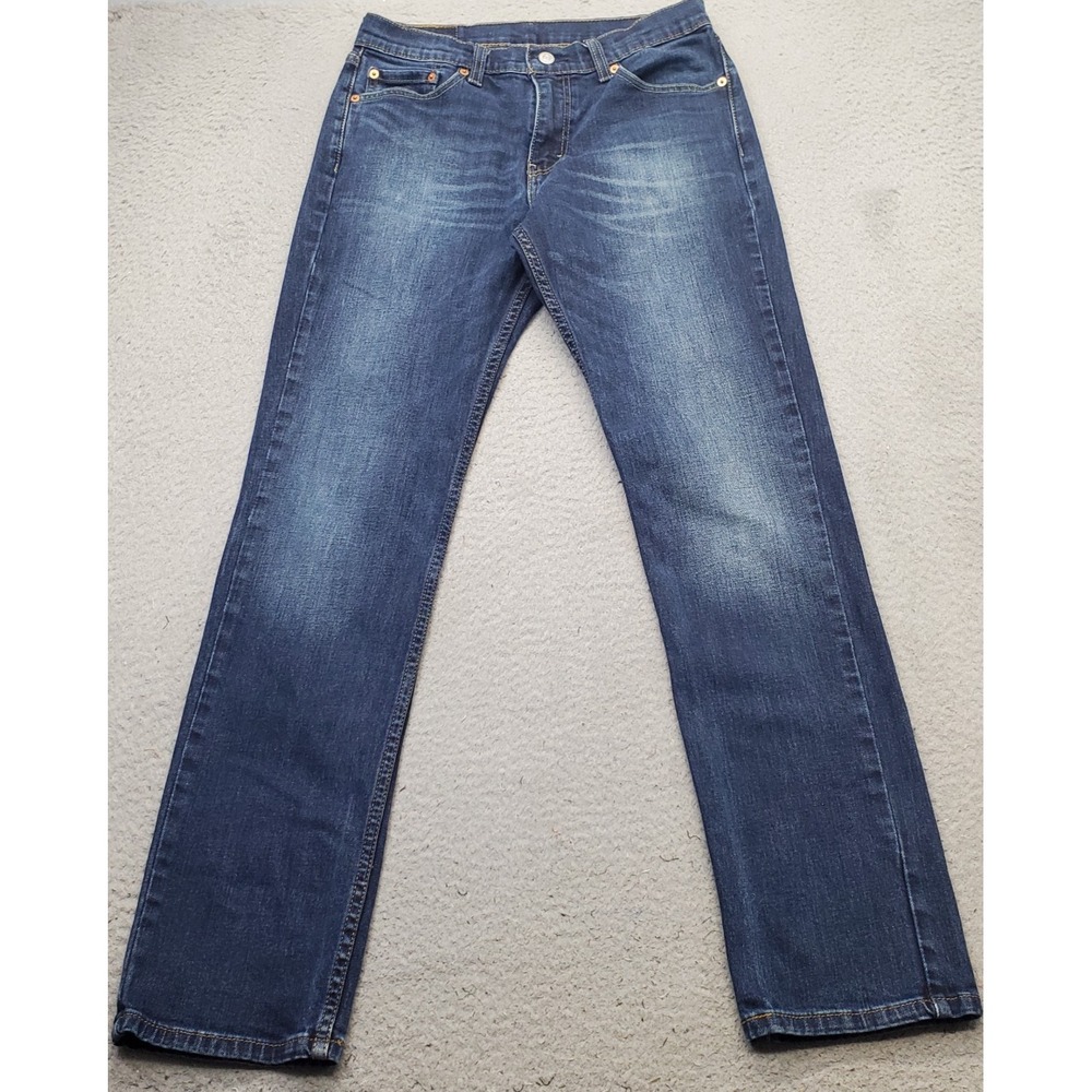 Levi's 511 Jeans Mens 31x32 Blue Denim Whiskered Stretch Slim Fit Skinny Leg